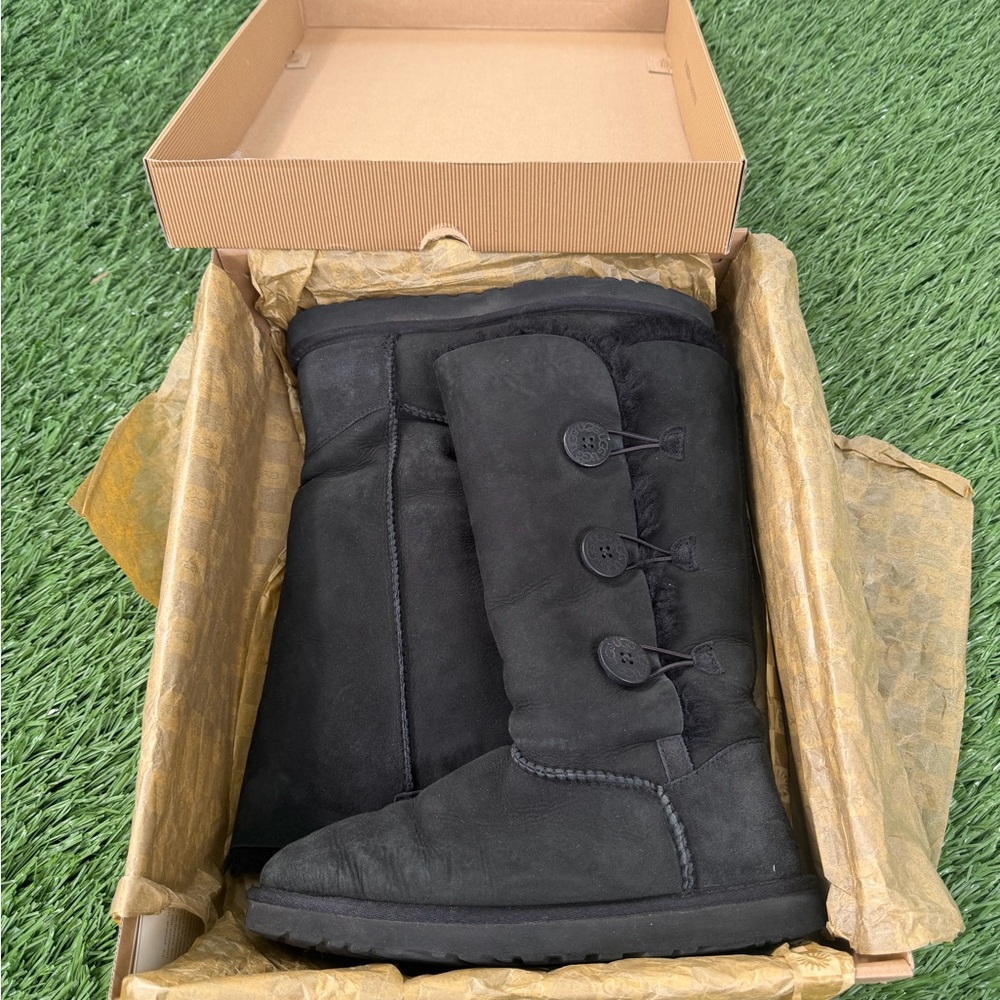 UGG Black Button Winter Boots size 9
